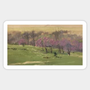 Red Bud Oil on Canvas Painting Sticker